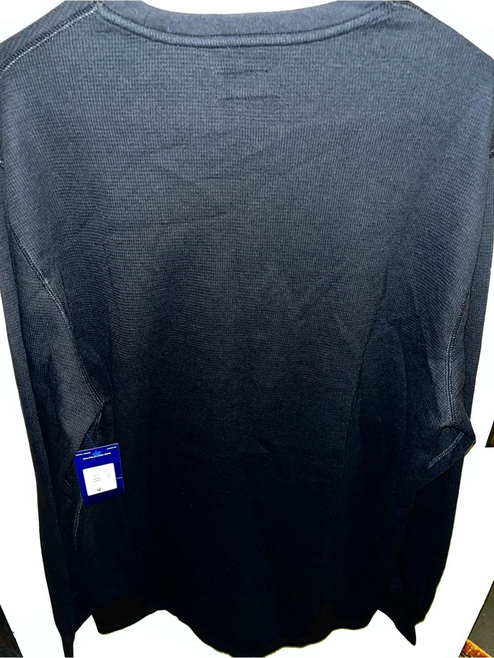 NWT Polo Ralph Lauren Polo Bear Waffle Knit Thermal Shirt XL Black New